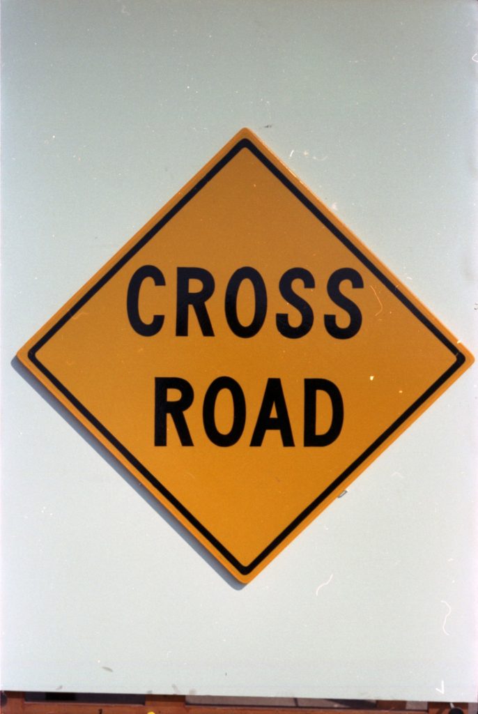 35B-56d Image of a sign for a cross road