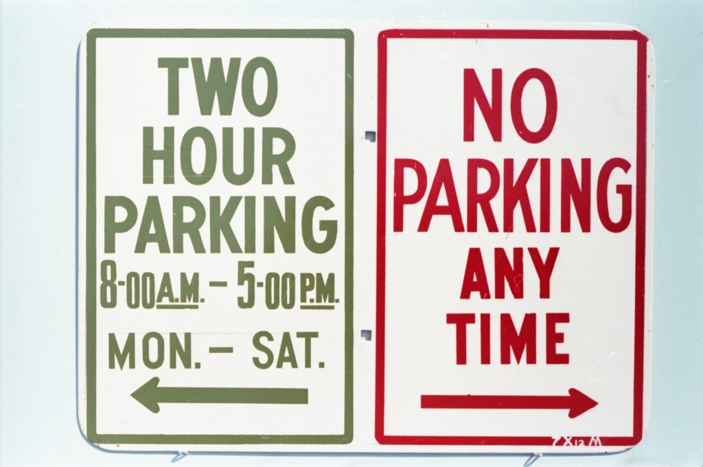 35B-57b Image of a sign for two hour parking and no parking