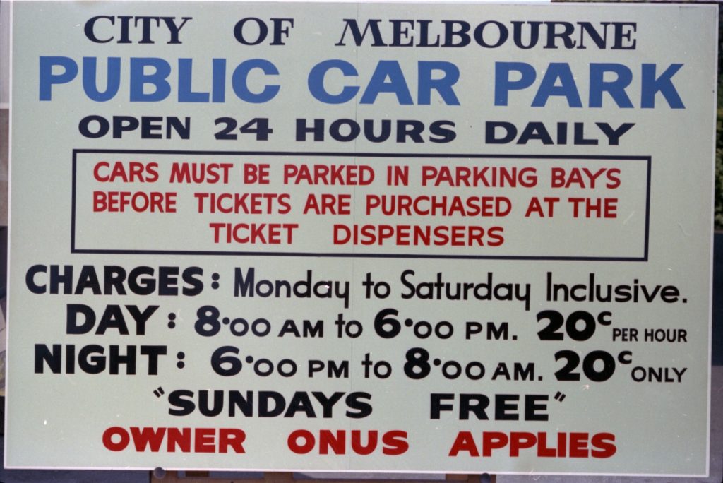 35B-57c Image of a sign for a City of Melbourne public car park