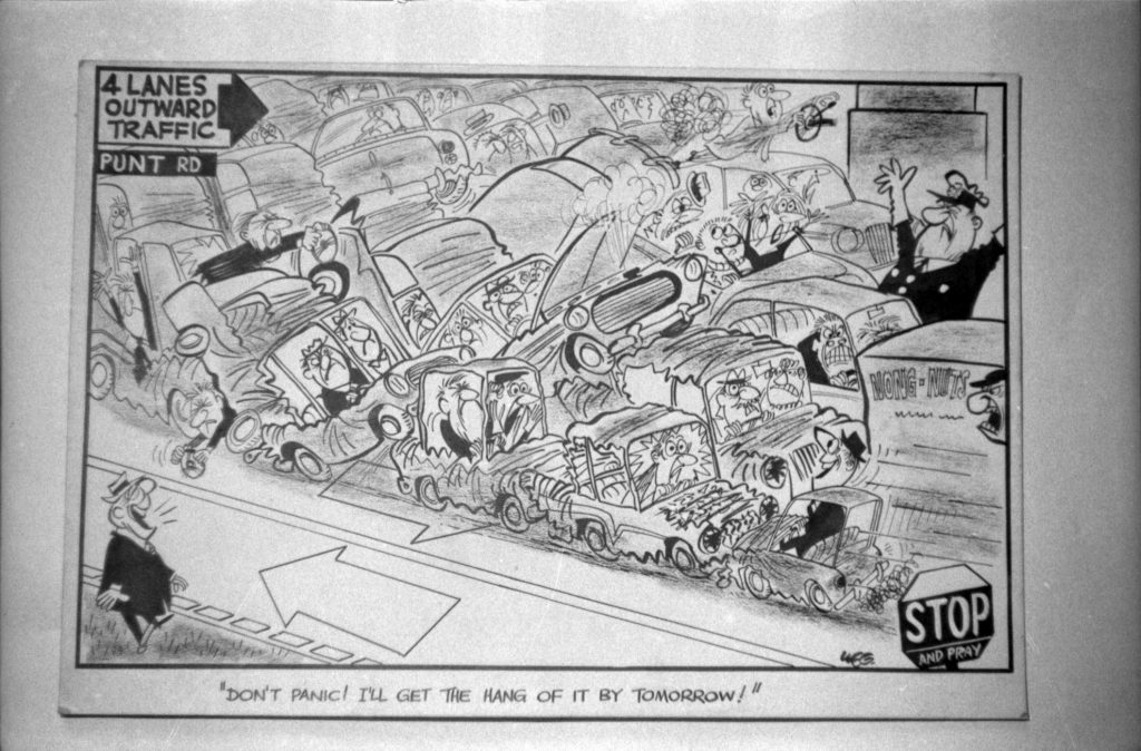 35B-61h Image of a Weg’s Weekend traffic cartoon from The Herald Sun newspaper (formerly ‘The Herald’)