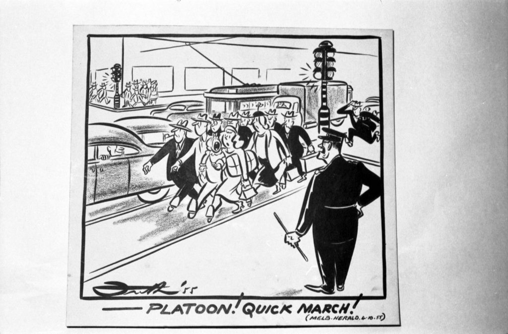 35B-61i Image of a traffic cartoon from The Herald Sun newspaper (formerly ‘The Herald’)