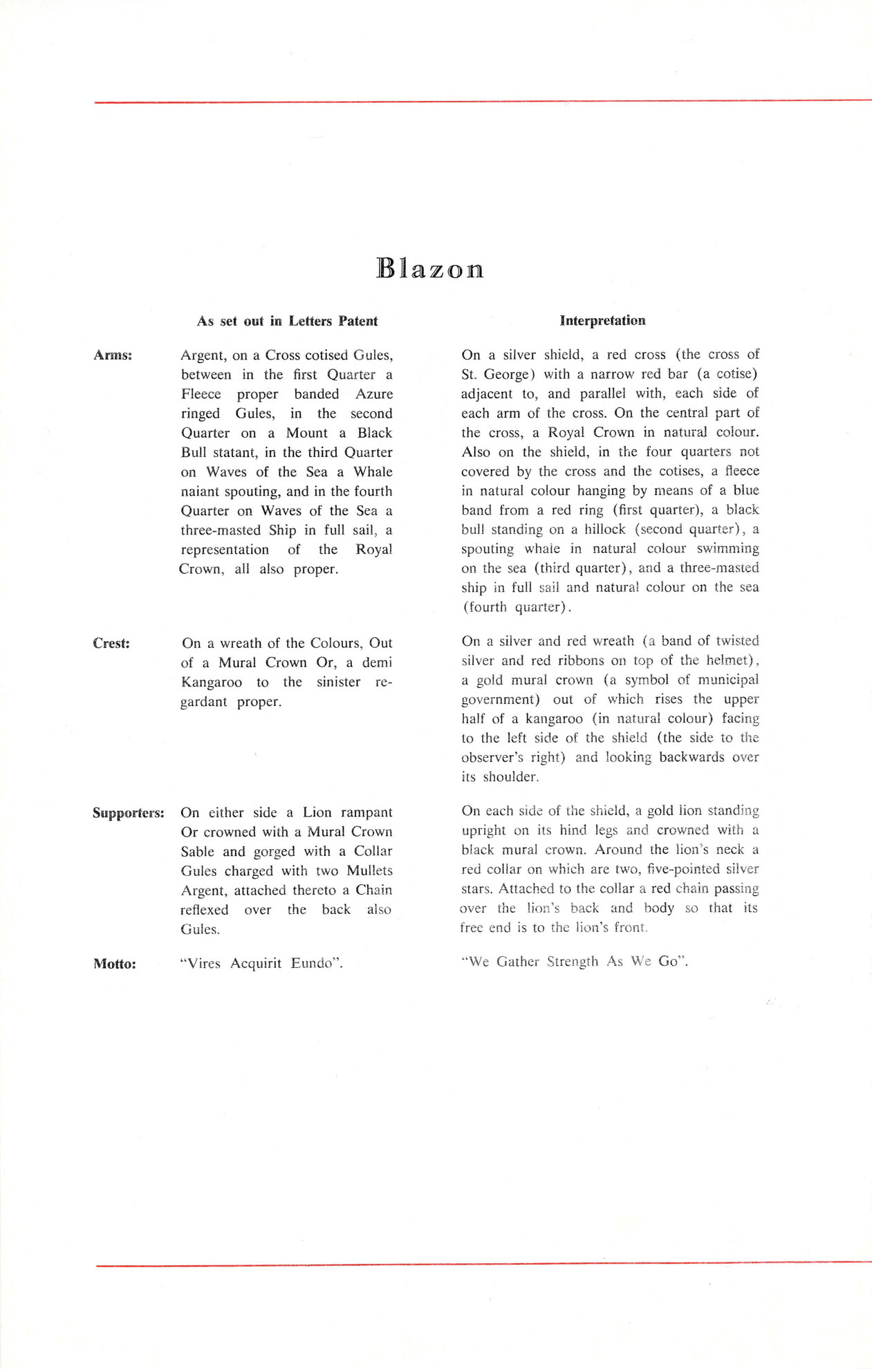 Armorial Bearings of the Corporation of the City of Melbourne City