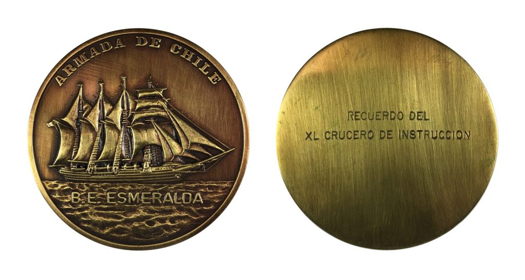 Medal commemorating the visit of Chiliean ship B.E. Esmeralda