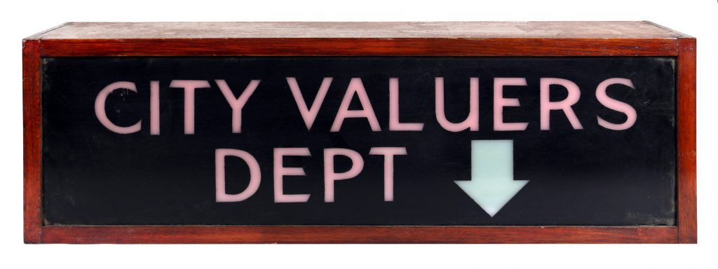 Sign, City Valuers Dept