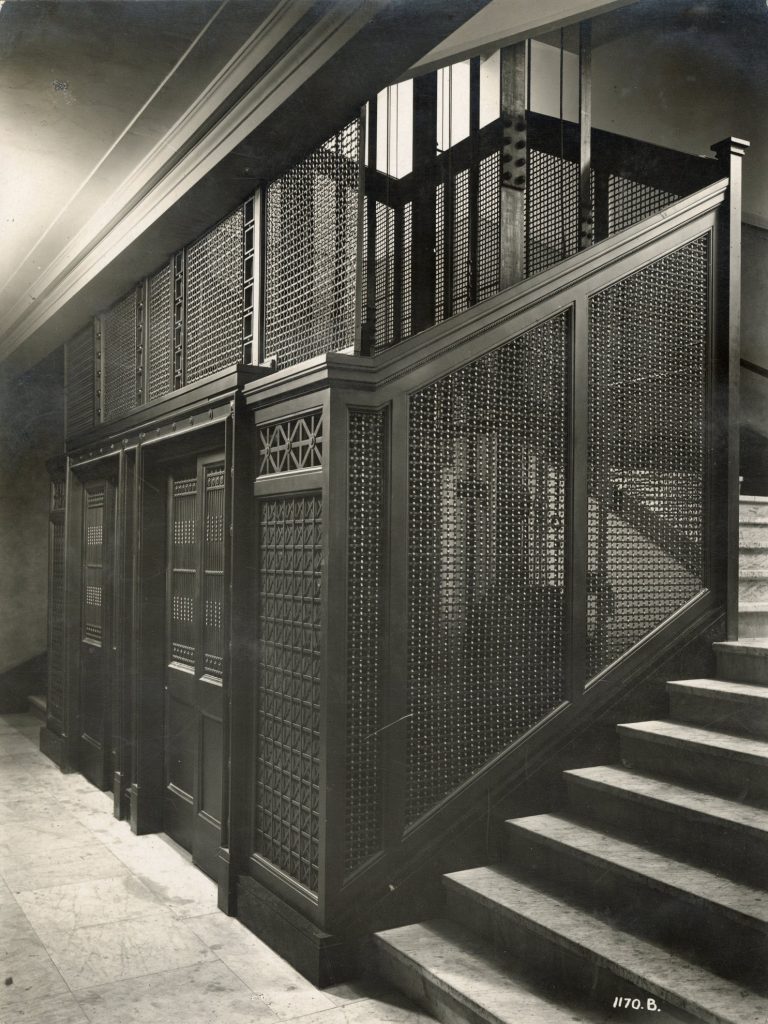 Image of the elevator shaft in Melbourne Town Hall