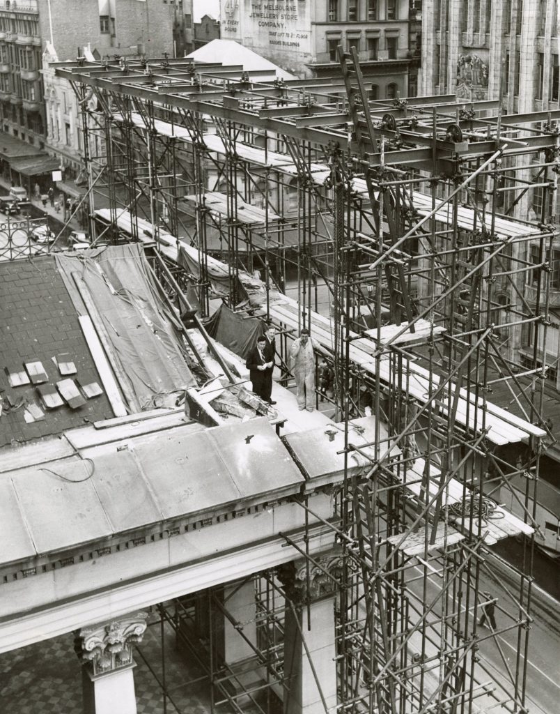 Image showing renewal of the stonework on the Melbourne Town Hall portico