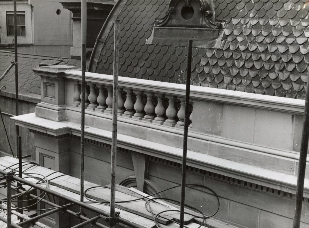 Image showing restoration of the stonework on the Melbourne Town Hall facade