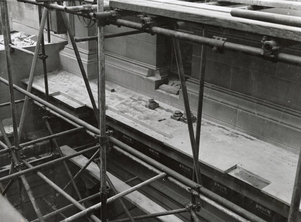 Image showing restoration of the stonework on the Melbourne Town Hall facade