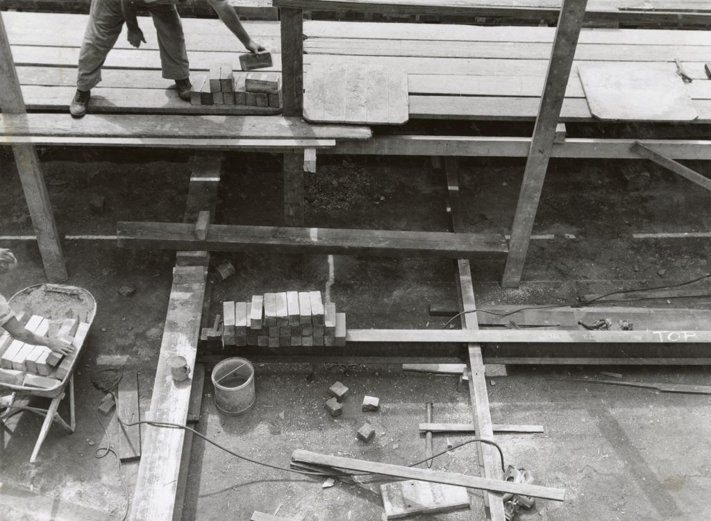 Image showing restoration of the stonework on the Melbourne Town Hall facade