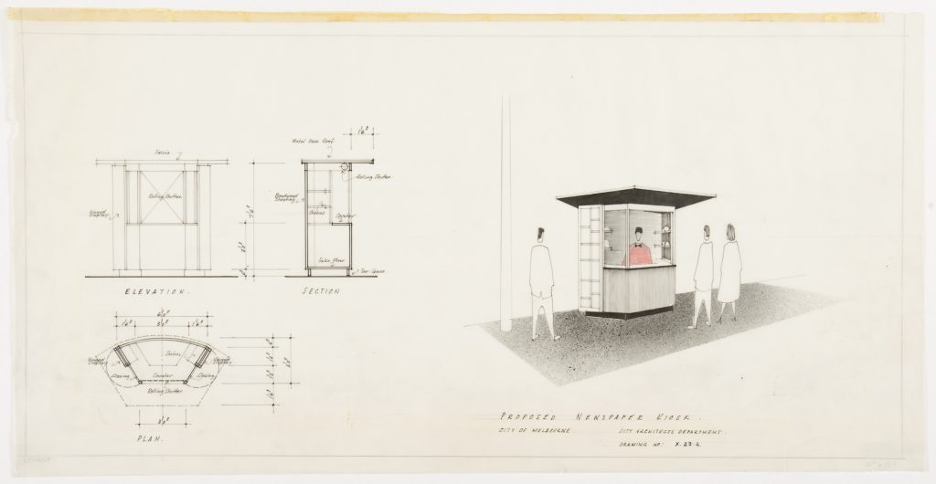 Proposed newspaper kiosk