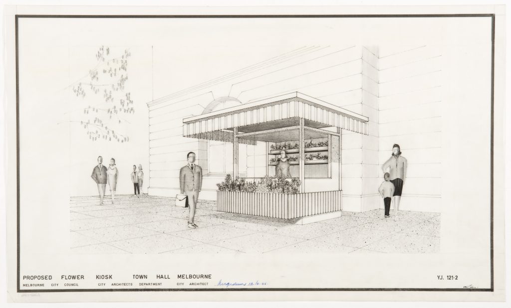 Proposed flower kiosk, Melbourne Town Hall