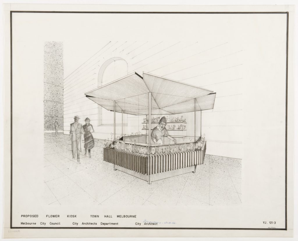 Proposed flower kiosk, Melbourne Town Hall