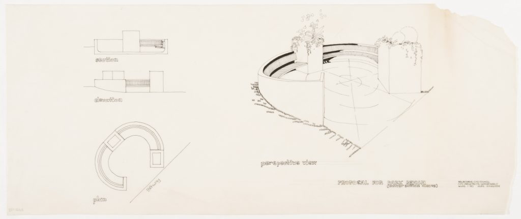 Proposal for park bench (conversation alcove)