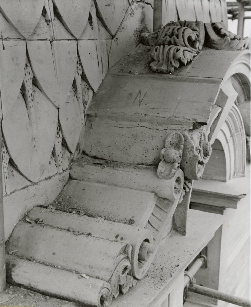 Image showing restoration of the stonework of Melbourne Town Hall