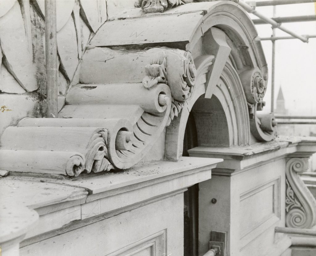 Image showing restoration of the stonework of Melbourne Town Hall