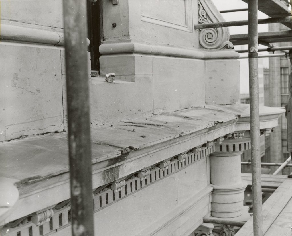 Image showing restoration of the stonework of Melbourne Town Hall