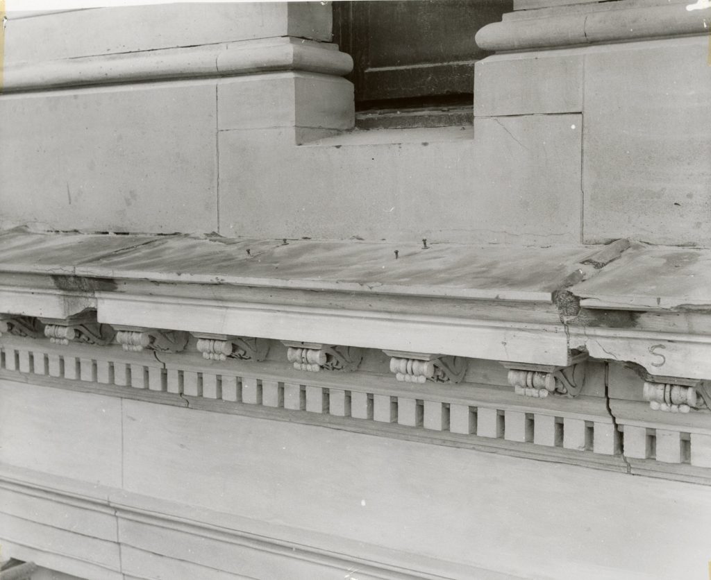 Image showing restoration of the stonework of Melbourne Town Hall