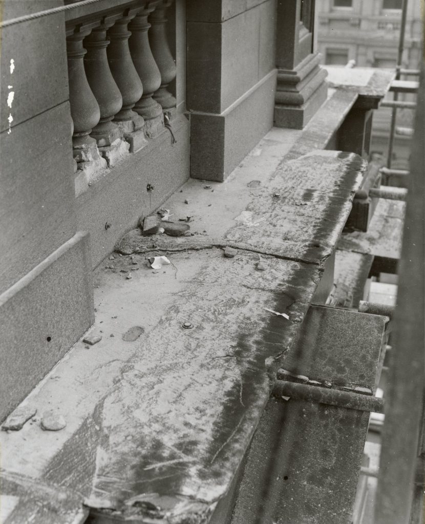 Image showing restoration of the stonework of Melbourne Town Hall