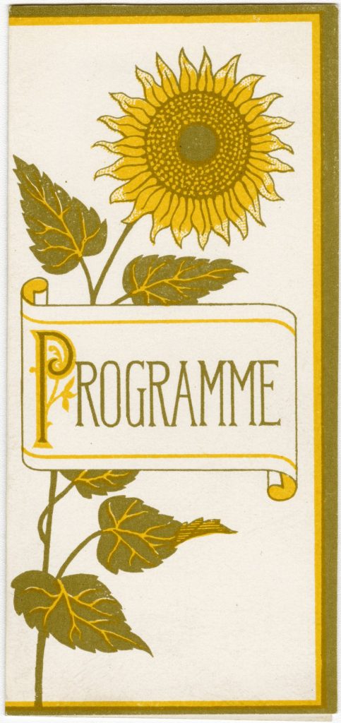 Programme design featuring sunflowers