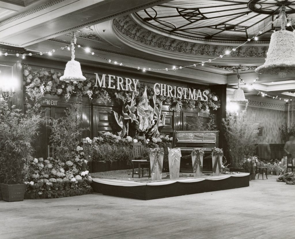 Image showing Christmas decorations inside Melbourne Town Hall