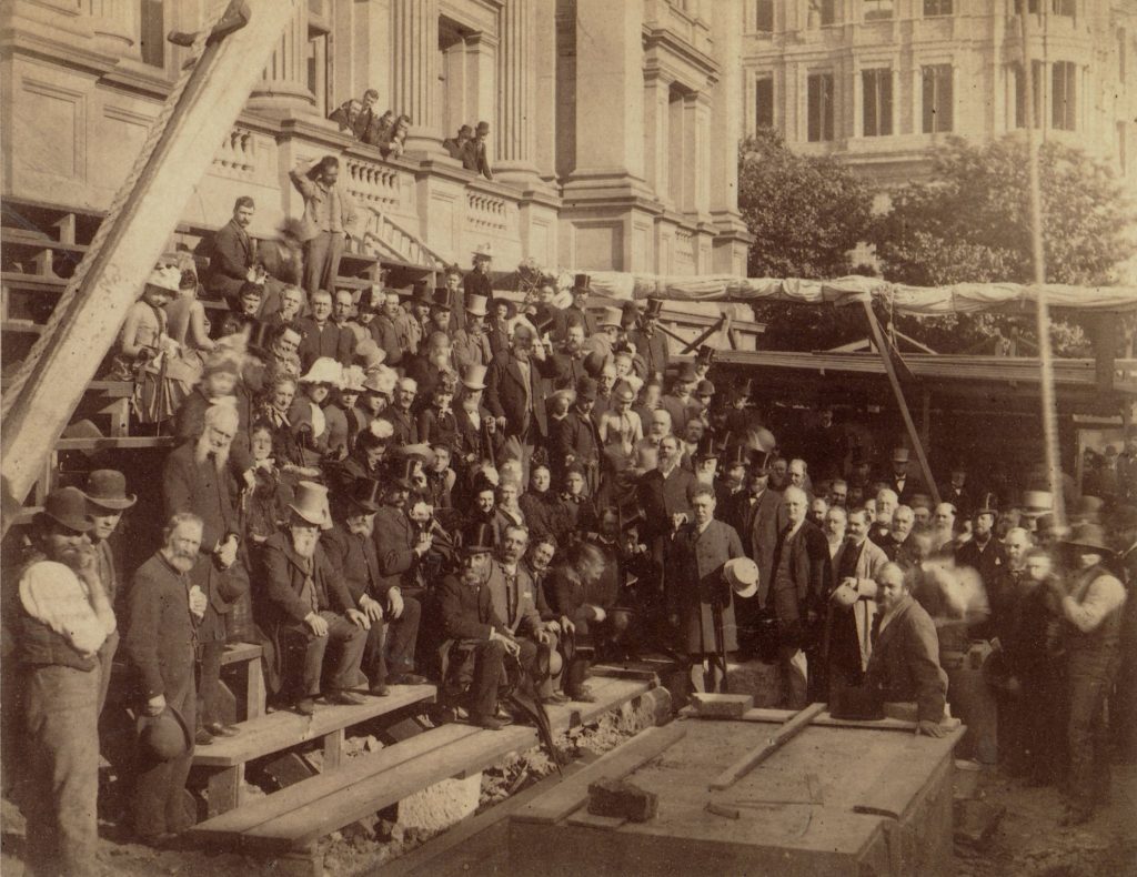 Image showing the laying of the foundation stone of Melbourne Town Hall’s portico