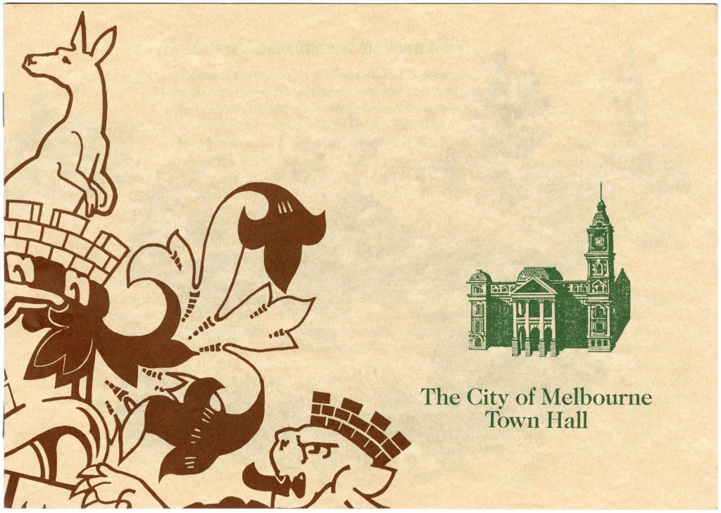 Information booklet on Melbourne Town Hall