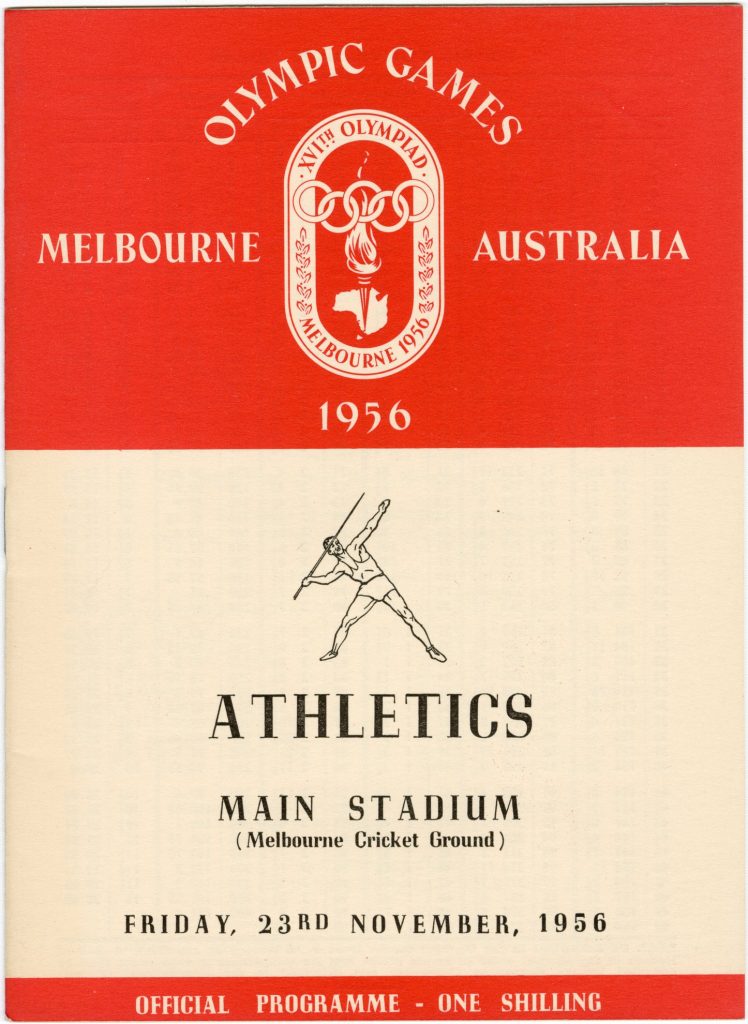 Athletics programme from the 1956 Olympic Games