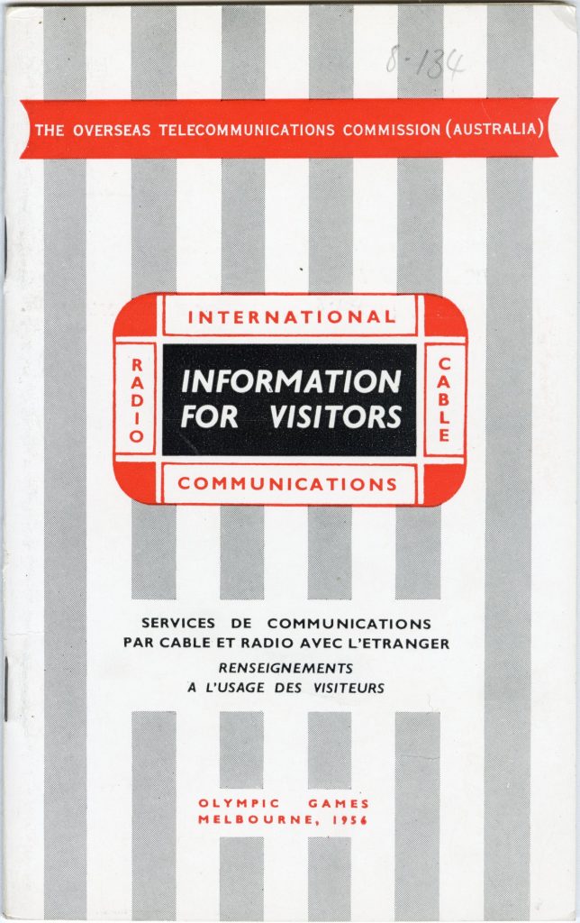 Telecommunications guide, produced for the 1956 Olympic Games image 1734381-1
