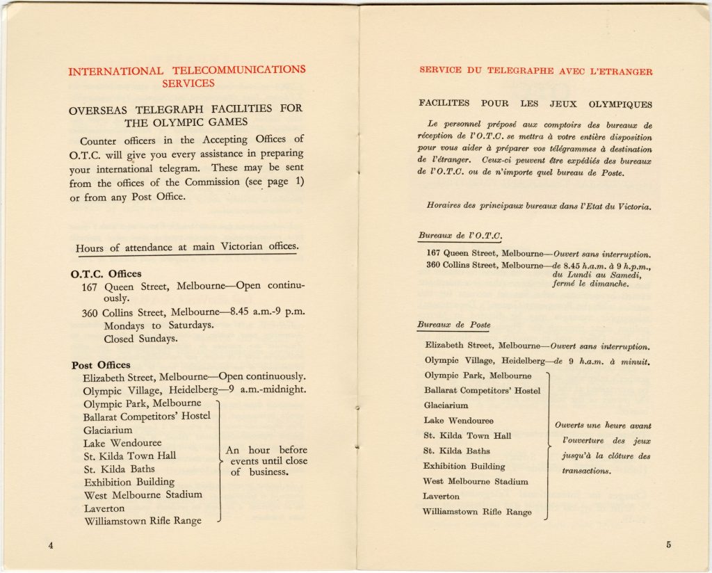 Telecommunications guide, produced for the 1956 Olympic Games image 1734381-4