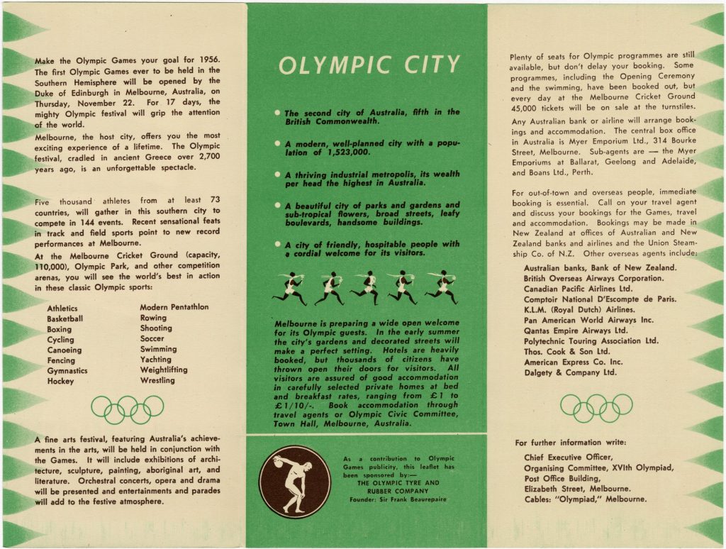 Promotional leaflet and programme for the 1956 Olympic Games image 1734382-2