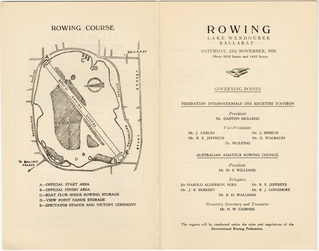 Rowing program  for the 1956 Olympic Games image 1734390-3