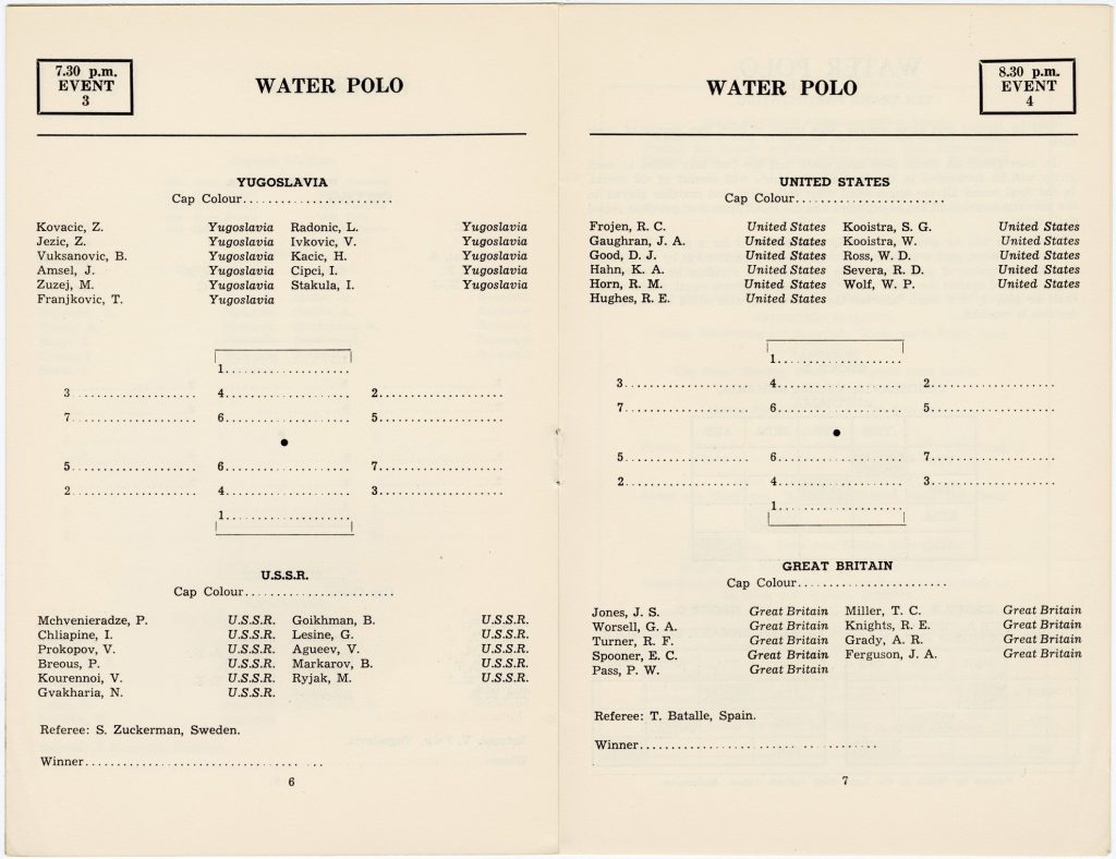 Swimming program for  the 1956 Olympic Games image 1734392-5