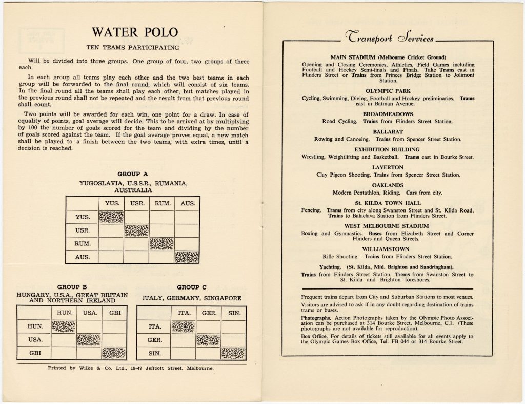 Swimming program for  the 1956 Olympic Games image 1734392-6
