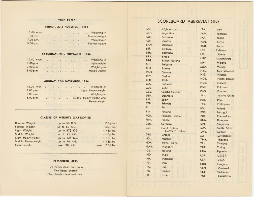 Weightlifting program for the 1956 Olympic Games image 1734394-3