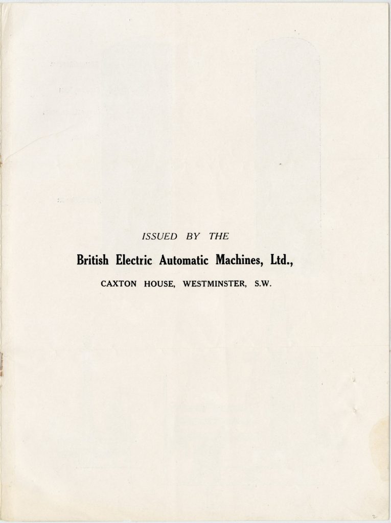 Instruction booklet for the BEAM ticket issuing machine image 1735443-2