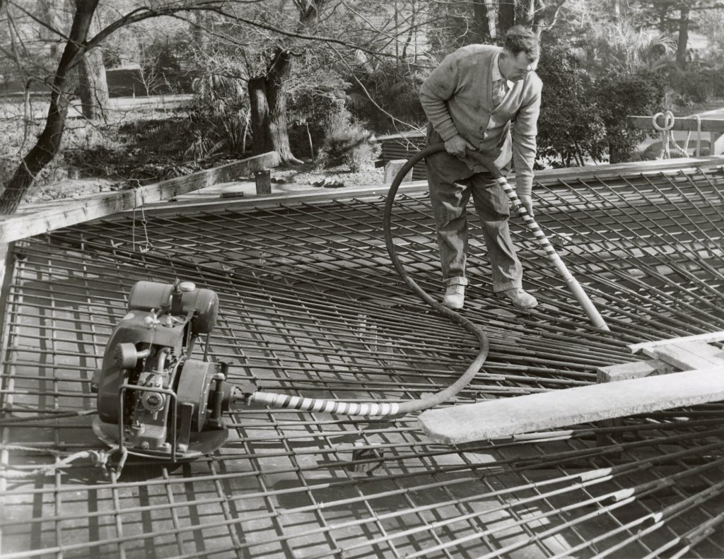 Image showing pouring of concrete for a toilet block in Fitzroy Gardens