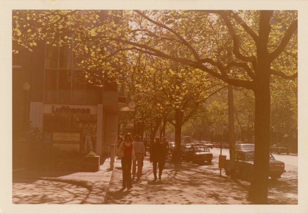 Image showing trees and pedestrians along Collins Street