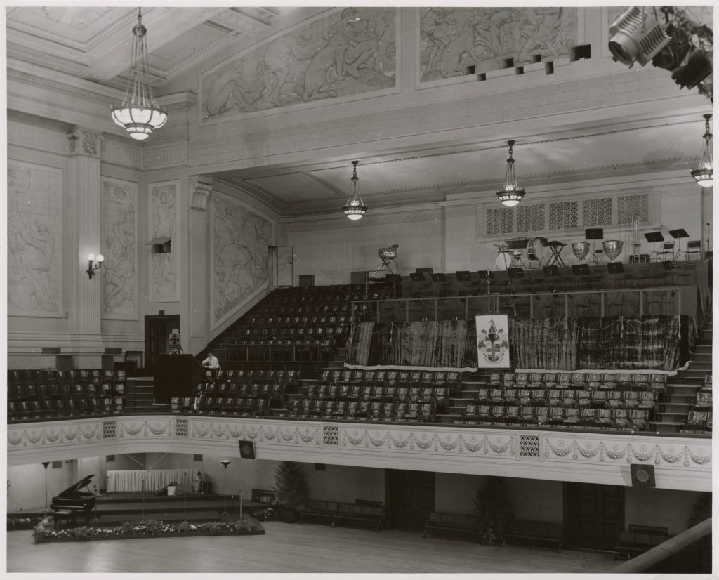 Image showing Town Hall decorated for a ball for Princess Alexandra