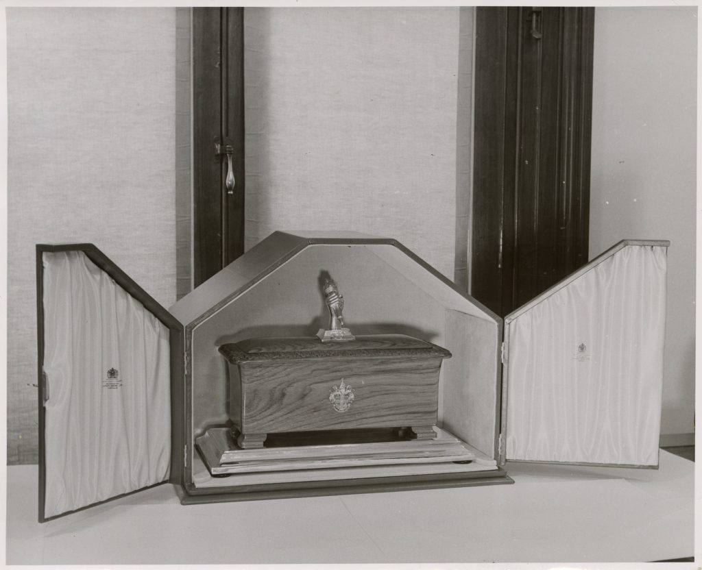 Image of the casket presented to the Duke of Edinburgh, the first recipient of the Freedom of the City