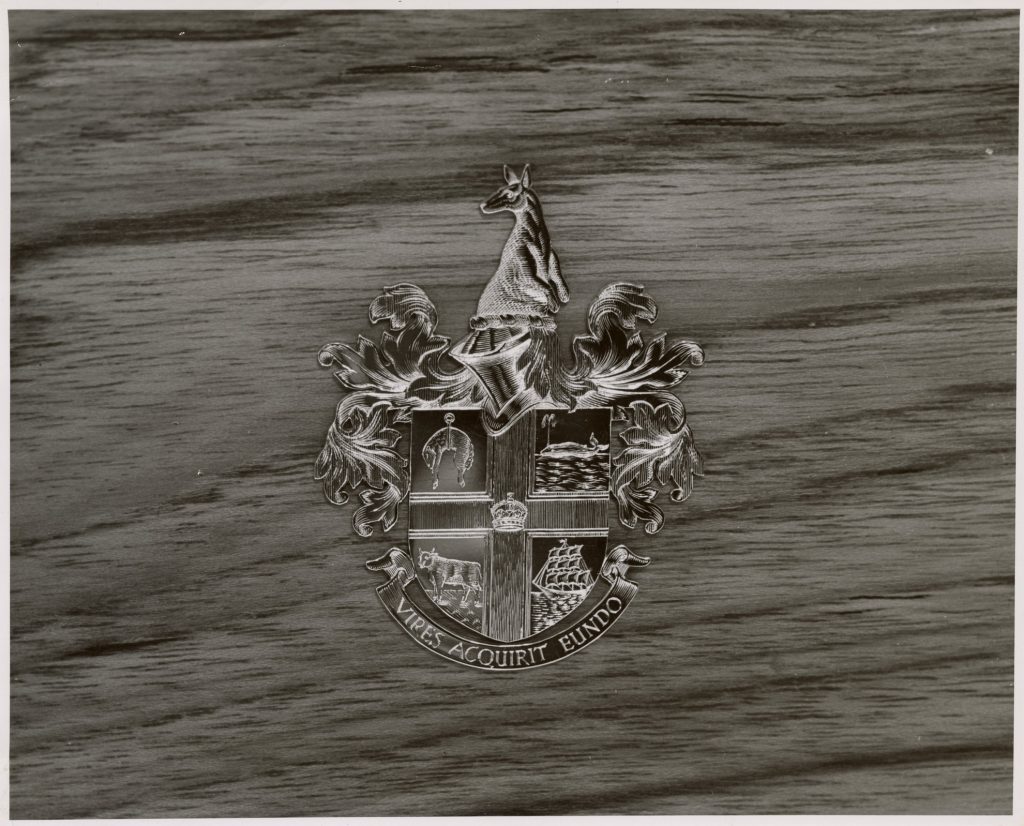 Image of the side of the casket presented to the Duke of Edinburgh, the first recipient of the Freedom of the City
