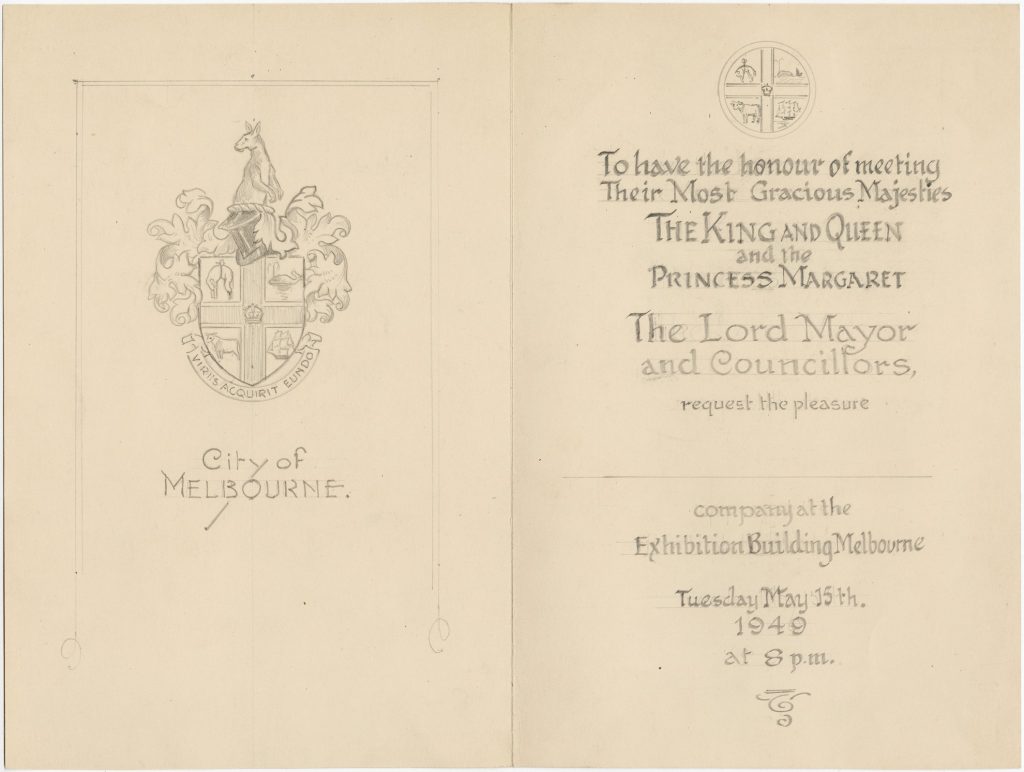 Proposed souvenir booklet for the royal visit of King George VI, Queen Elizabeth, and Princess Margaret image 1738912-2