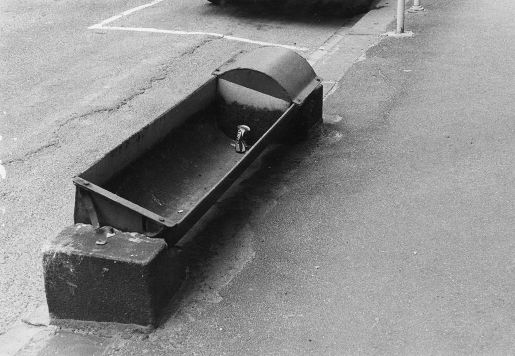 Empty Drinking Trough with Coke Can