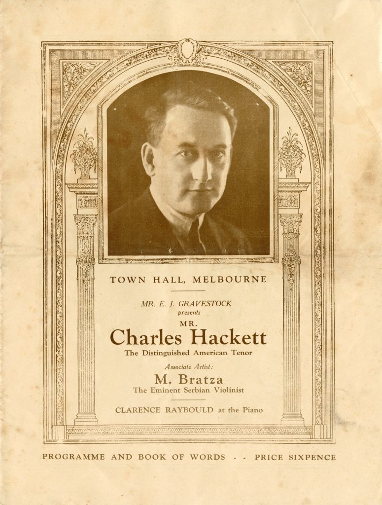 Programme, Charles Hacket performance