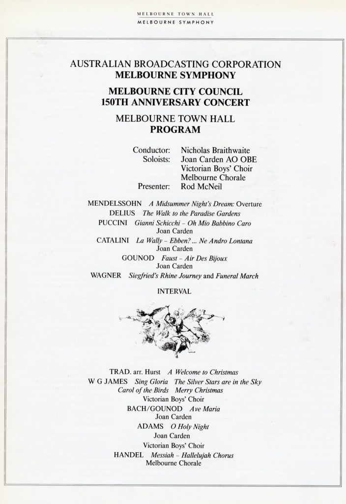 Programme, MCC 150 Anniversary concert