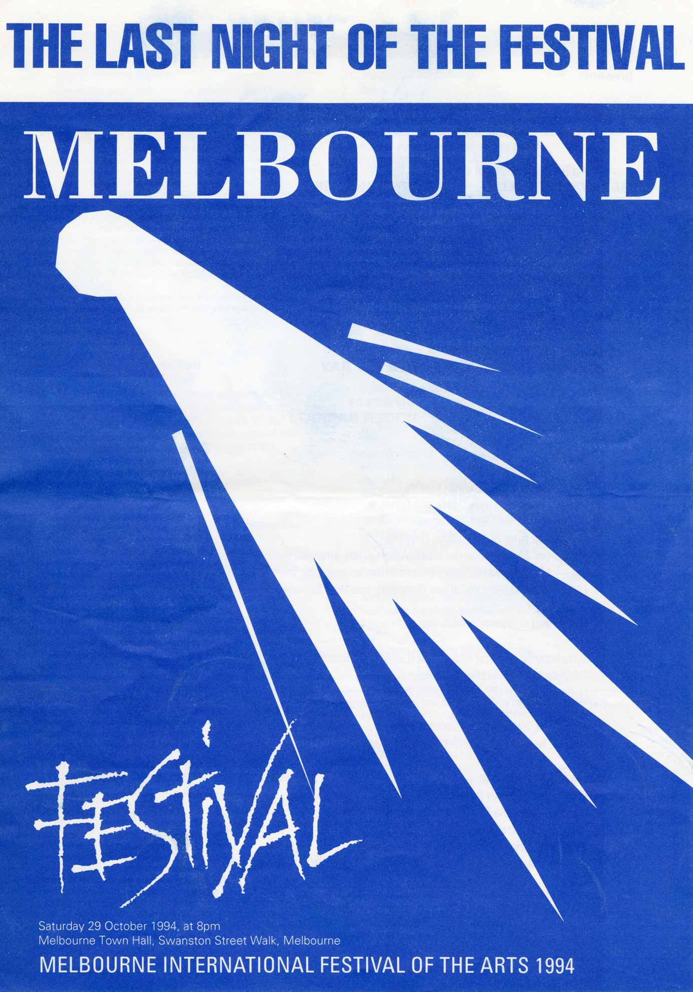 Programme, Melbourne International Festival of the Arts City Collection