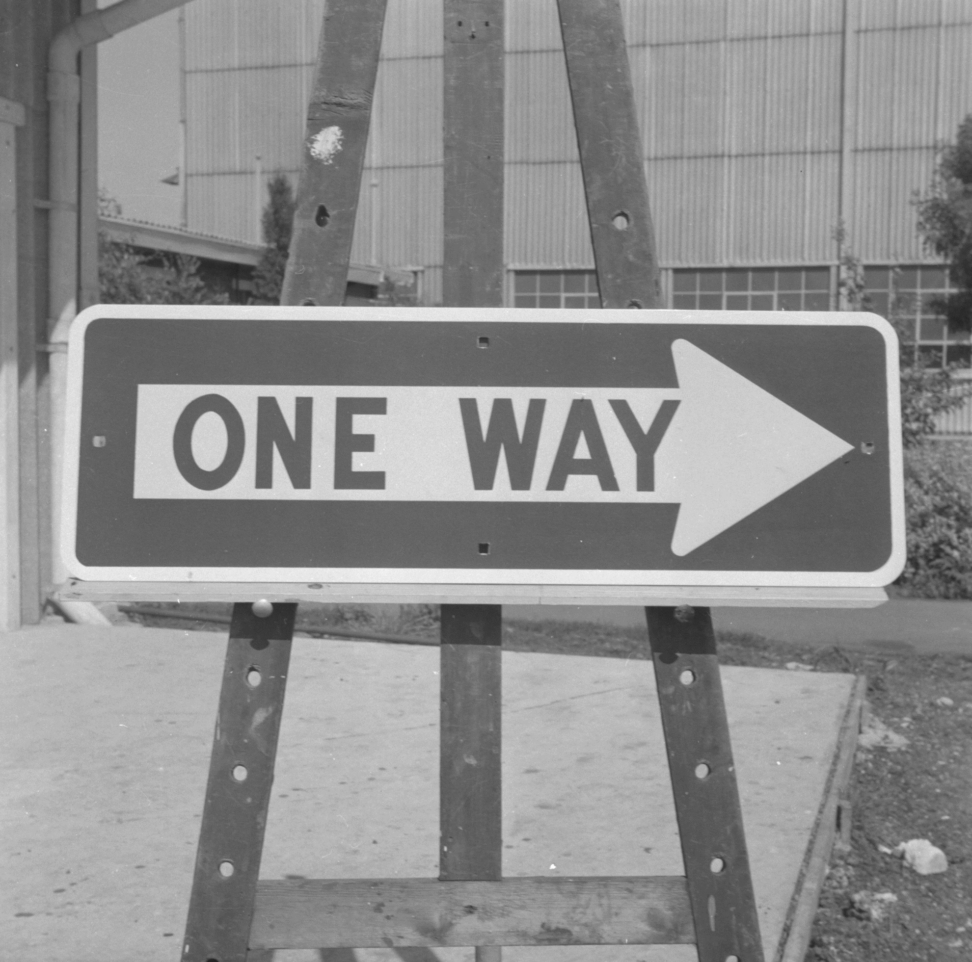 Unmarked Book Negative A84 - One Way sign - City Collection