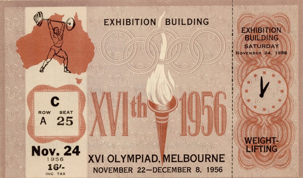 Ticket, 1956 Olympics, Weightlifting