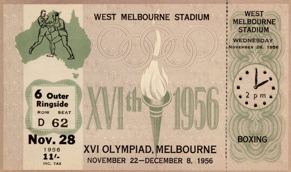 Ticket, 1956 Olympics, Boxing