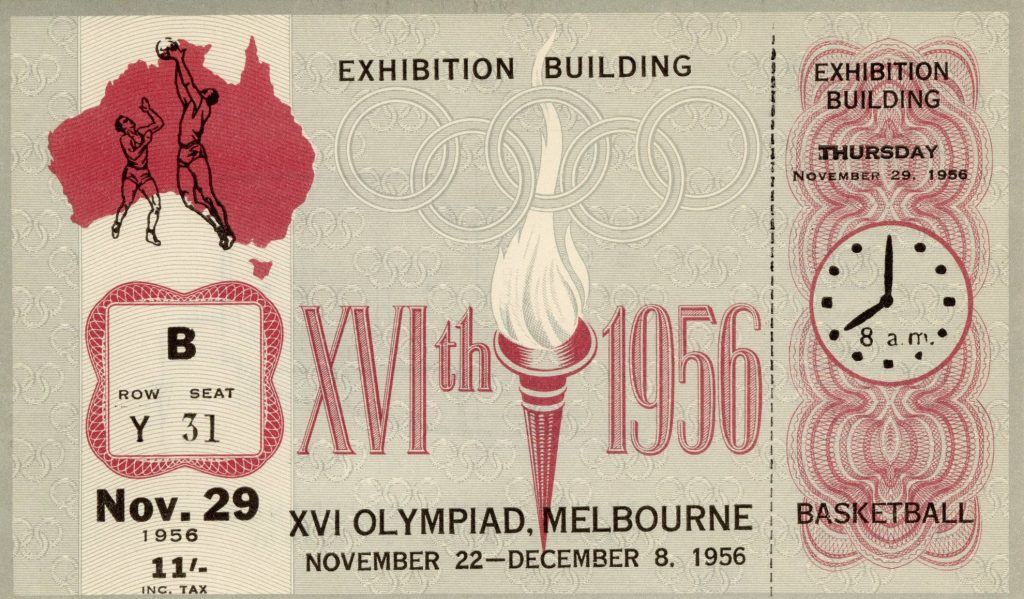 Ticket, 1956 Olympics, Basketball