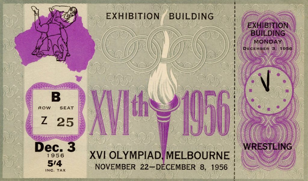Ticket, 1956 Olympics, Wrestling